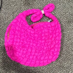 Bright Pink Puffer crossbody bag
